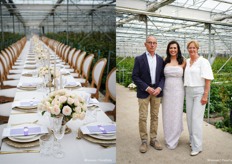 Nadia Duran met de grondleggers van familiebedrijf Voorn Spray Roses 