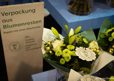 Bloemenverpakking gemaakt van bloemenresten bij Hoorn Bloom Masters