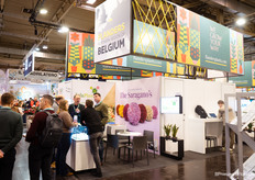 Gesprekken gaande bij Joluplant op het FlandersPlants plein, een collectief van Vlaamse kwekers