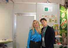 Barbara von Holtzendorff-Fehling met haar zoon Jan (Alpha Plants Print) 2 generaties op de stand in Essen.