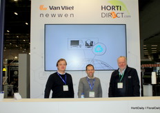 Max Hoekstra, Olaf Beltman en Bob ijpelaar (Van Vliet Verhuur) Ze werken aan een roulatiesysteem voor meermalige kunststof bloemendozen.