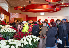 De rozen vallen goed in de smaak bij de bezoekers