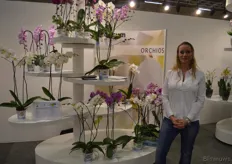Nicole ALsemdreesd van Orchios, een orchideeënkweker die zich specialiseert in het assortiment 'groot'.