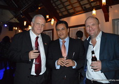 Dick van Raamsdonk, Ivan Salazar van Vegaflor en Matthias Hucke van Flora Blumen Import.