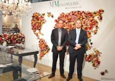 Rozen exporteur MM Flowers, op de beurs vertegenwoordigd door Kjeld van der Rijst en Bart van Heulen