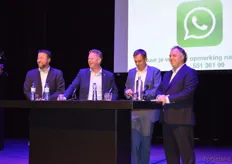 Het panel. Vlnr: Ferdy van Elswijk, Sjaak van Schie, Nico van Ruiten en Aad Ouburg