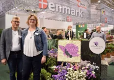 Bent Juhl Jensen en Malene Juhl Jensen van Mystery Lady. Deze Deense aster en trifolium veredelaars presenteren de nieuwe aster snijbloem.