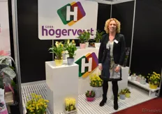 Leoni van Hogervorst van Gebr. Hogervorst. Het bedrijf heeft een nieuwe gele hyacint in het assortiment (beneden op de voorgrond).