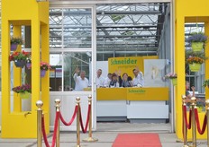 The Schneider team waving goodbye.