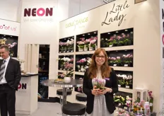 Jasmin Hassinger of Hassinger Orchids holding the Lottle Lady.