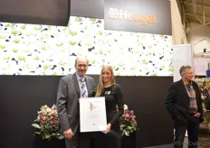 Josef Heuger and his daughter Maria Heuger of Heuger. They won the Novelty award for the Hellebore Ice ‘N Roses.
