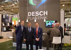 A new corporate identity for Desch Plantpak. From left to right: director Jan Willem Wieringa, Harry Bouwmans and Wouter Zieck - who celebrates 25 years at Desch this year!