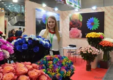 Anna Lisetska of Circasia. This year, this Colombian rose farm is presenting their tinted rose varieties that they have introduced about 3-4 months ago.