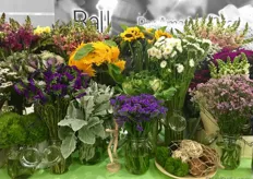 Large variety of flowers presented at the booth of Ball.
