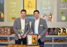 The 2 brothers Robert and Jaap-Jan Uittenbogaard from JUB Holland with there award for best grower of Cutflowers in whole Europe!