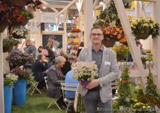 Winfried Hohmann of Innova Plant, a subsidiary of Kientzler, holding the Nemesia 'Pink Lemonade'. For the third time at the IPM, Kienztler was presenting four seasons at their booth.