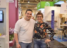 Samir Aouadi of Plimex, a Dutch importer and exporter of plants with Loes Beelen of IAA Fresh. They both were visiting the show.