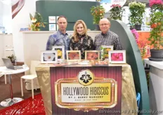 Jonathan Berry, Tamara Felux and Jim Berry of J. Berry are present at the exhibition with a booth for the first time as they are going to distribute their Hollywood Hibiscus series internationally.