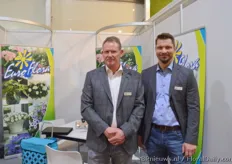 Leif Mortensen and Mikael Pedersen of Euroflora. They export flowers and plants from Denmark to other European countries, mainly Germany. According to Mortensen, the Germans are optimistic and they feel it in the number of exports.