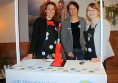 De dames achter de buttonbar van LTO: Jakoline van Straalen, Margreet Schoenmakers en Amy van der Lei.