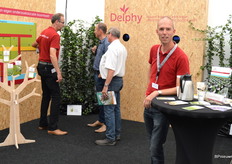 Wilco Dorresteijn van Delphy. De grootste adviseur uit de boomkwekerij gaat een nieuwe onderzoekslocatie bouwen en op de beurs werden de bouwtekeningen gepresenteerd.
