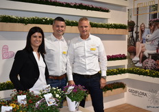 Het team van Gediflora, Elien Pieters, Vincent Verbaeys en Rene der Hoed. Ze presenteerde hun nieuwe concept Soulsisters.