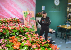 Anthuriumkwekerij Stolk Brothers had iets leuks bedacht om de aandacht van de beursbezoekers op zich te richten..