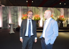 Alex Blomaard (Caminada Notarissen) en Stan Steeghs (adviseur van de ledenraad van Royal FloraHolland)