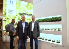 Jürgen Gervordemark and Thomas Becker of Kötterheinrich showing all stages of plants they supply. Also new this year is hydrangea paniculata and the double flowering hydrangeas of HBA.