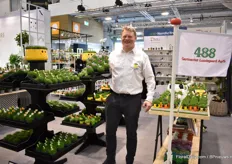 Mads Bang Olsen of Gartneriet Lundegaard. This Danish grower cultivates sagina in a 0.5 ha sized greenhouse. New this year is the Farm Mix.