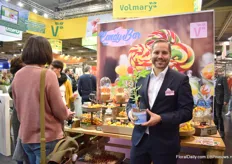 Stephan Roth of Volmary presenting Candy bar, a new concept that they present as a candy show. The concept consists of sweet and healthy vegetables. The concept has been introduced this year.