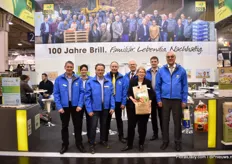 The team of Brill Substrate. Next to presenting one of their new substrate solutions, like the peat free substrate for the hobby market that is being presented in the picture, the company also celebrates it 100th anniversary this year.