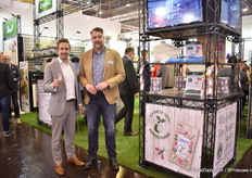 Antonio Menezes of Chrysal and Marcus Birkel of Braun, a distributor of Chrysal presenting their compostable food sachets that they introduced last year (2019).