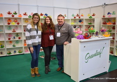 The team of Greenleaf, from left to right: Taylor Spark, Mary Frances Bennett and Fred Ferrer of Greenleaf presenting the rose globe, that will last for 90 days. Click here to read more on the rose globe in a recently published article on FloralDaily.com