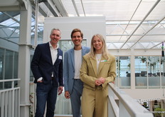 De initiatiefnemers, en de drijvende krachten van de Banen en Stagemarkt Dennis Hartman (UWV) Mario Nederpelt en Nikki Meijer van het World Horti Center.