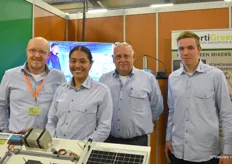 Arie-Jan, Tara, Oscar en Ties van Broere Beregening legden deze GrootGroen Plus de focus op draadloos sturen en meten, off-grid irrigeren, en technische innovatie op magneet ventielen.