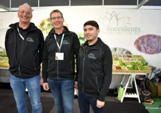 René Ratterman, Menno van der Straten en Travis Marcois stonden op de beurs voor de Succulents Unlimited.