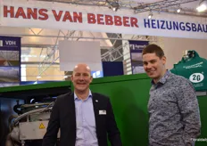 Klaus Hilvering with Hans van Bebber and their cogeneration 