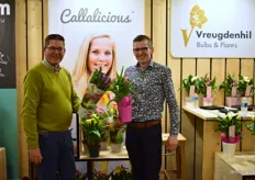 Ruud Schepen en Teun van Geest van Vreugdenhil Bulbs & Plants met hun Calla's de Morgenstond. 