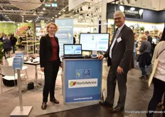 Charlotte Holde and Jens Jorgensen of HortiAdvice demonstrating their newer version of GreenPlan, a tool in production planning and the production budget and can be used to provide an overview of production, costs and earnings. "We've optimized it for our customers."
